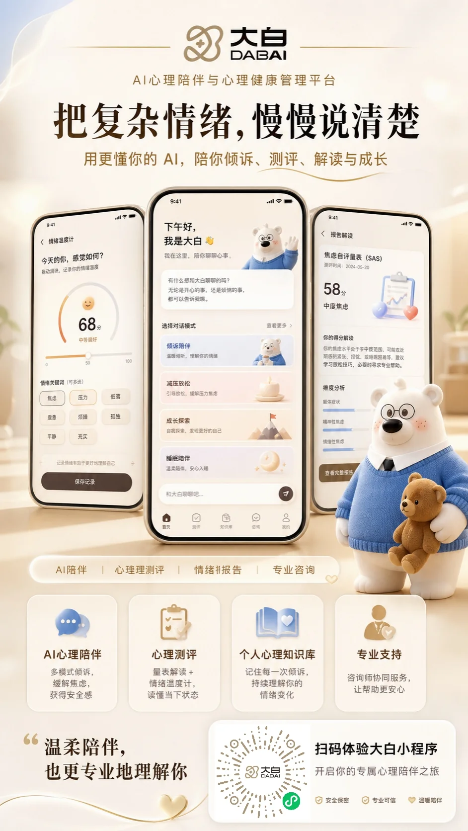 B/G端AI心理软件宣传海报